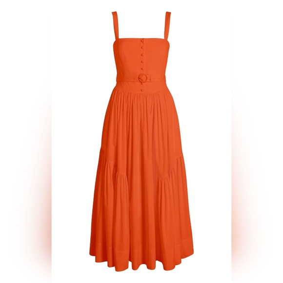 Cinq à Sept Orange Midi Dress - Picture 5 of 7